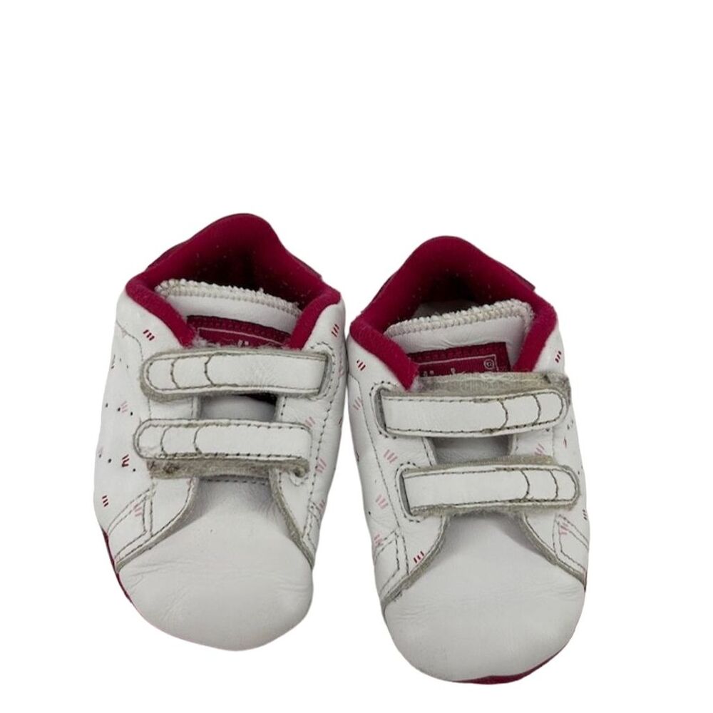 Adidas Stan Smith Baby Shoes White/Pink Size 2 2K Unisex